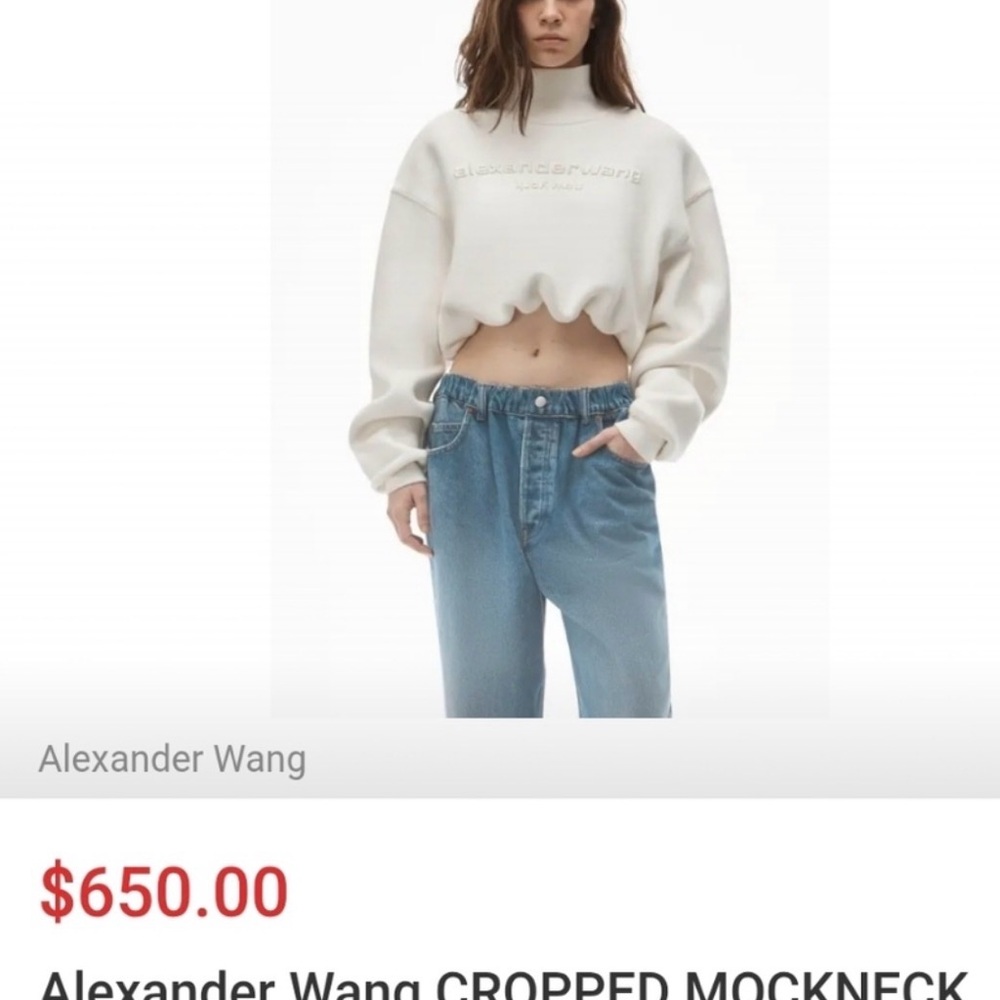 Alexander Wang Cream Embossed Logo Turtleneck - Picture 6 of 12